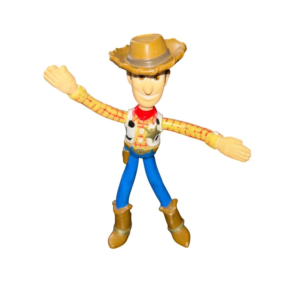 Disney Pixar Toy Story Woody Action Figure 4 Inch Cowboy Yellow Blue